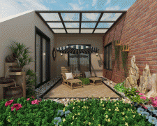 成都别墅装修设计让小阳台变身空中花园-家和装饰